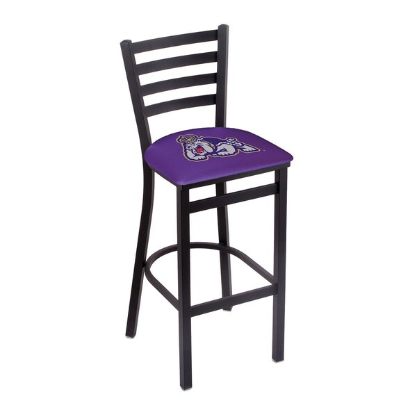 25" Blk Wrinkle James Madison Stationary Counter Stool, Ladder Back