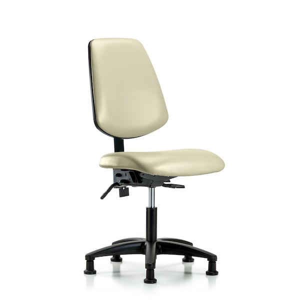 Desk Chair No Arms, 18" to 23" Height, Vinyl, Adobe White
