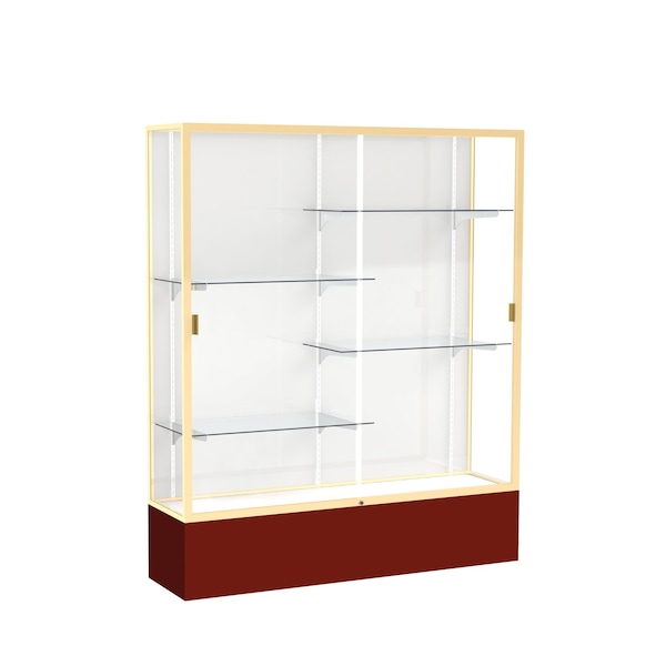 Spirit Floor Display Case 60x72x16, White, Champange