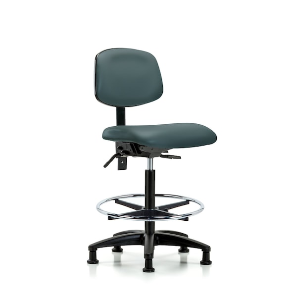 Chair, Fab, Med Bench, RT Tilt AA Cast, Bur, No Arms, 26" to 35" Height, Colonial Blue