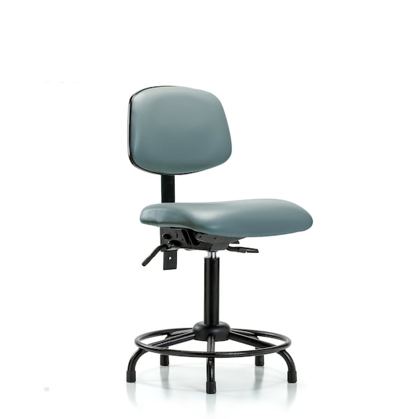 Vinyl Chair, Med Bench, Round Tube Base, Glides, Storm