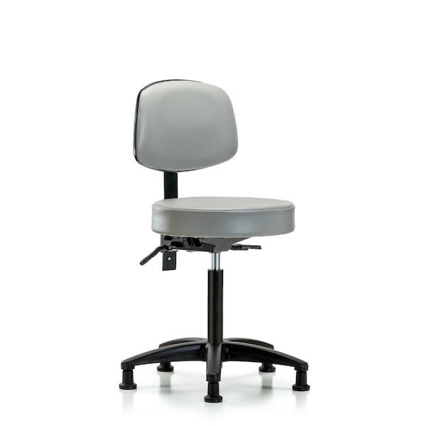 Bench Stool, Med, Vinyl, Bk, Glides, Dov