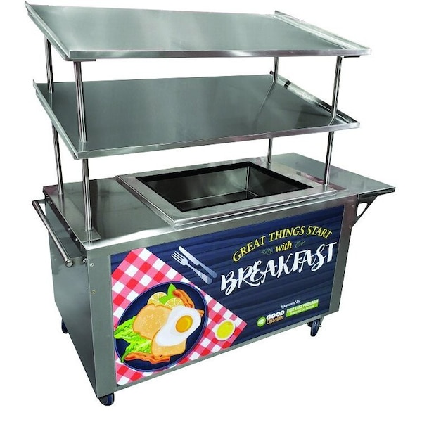 Mobile Serving Cart 65-1/2 in.W x 30 in.D x 65-7/8 in.H push handle