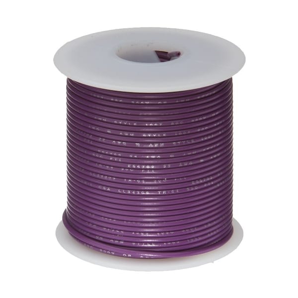 20 AWG Gauge UL1061 Stranded Hook Up Wire, 300V, 0057 Diameter, Violet, 25 ft Length