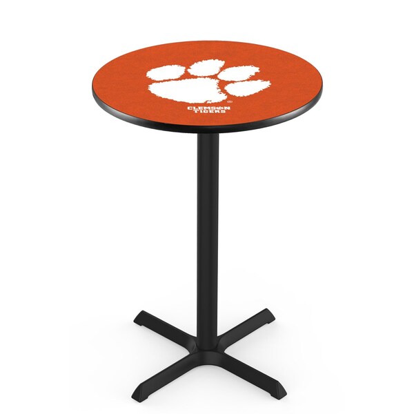 42" Blk Wrinkle Clemson Pub Table, 36" dia. Top