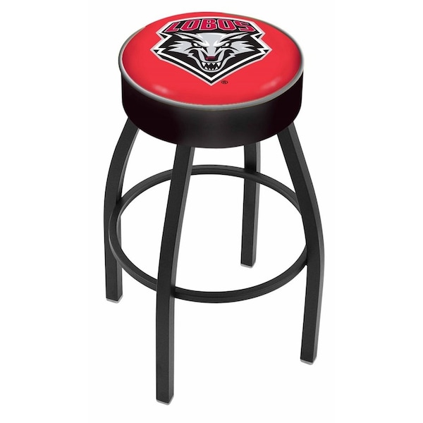 25" 4" New Mexico Cushion Seat, Blk Wrinkle Base Swivel Bar Stool