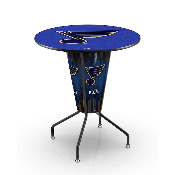 Lighted 42" Black St Louis Blues Pub Table