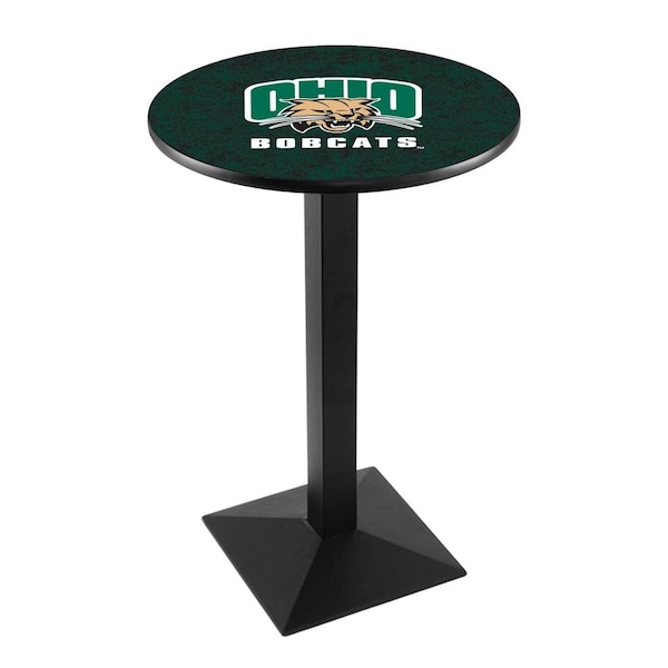 36" Blk Wrinkle Ohio University Pub Table, 36" dia. Top