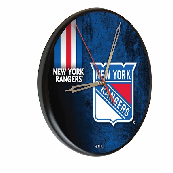 New York Rangers 13" Solid Wood Clock