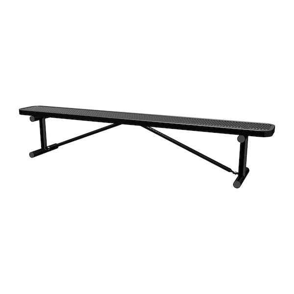 Portable, Bench w/o Back, 8ft., Black