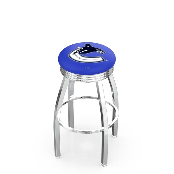 25" Chrome Vancouver Canucks Swivel Bar Stool, Accent Ring