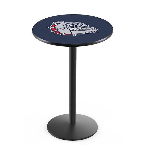 42" Blk Wrinkle Gonzaga Pub Table, 36" dia. Top