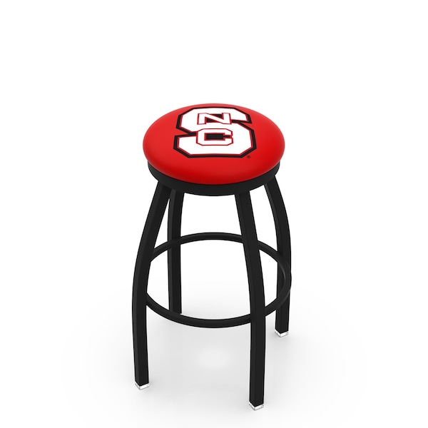 25" Blk Wrinkle North Carolina State Swivel Bar Stool, Accent Ring