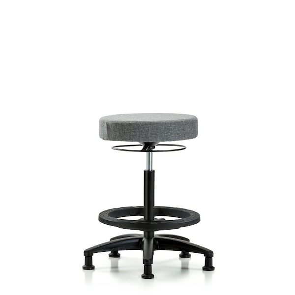 Bench Stool, Hi, Fabric, BF, Glides, Gry