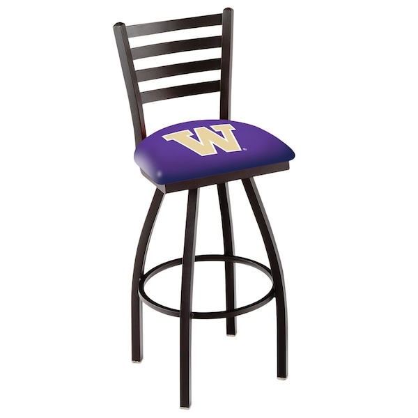 25" Blk Wrinkle Washington Swivel Bar Stool, Ladder Back