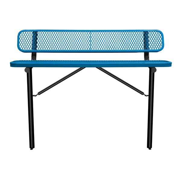 Bench/Back, Ingroud Mount, 6ft., Blue