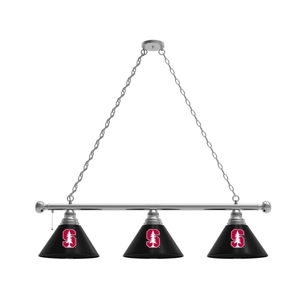 Stanford 3 Shade Billiard Light, Chrome Fixture