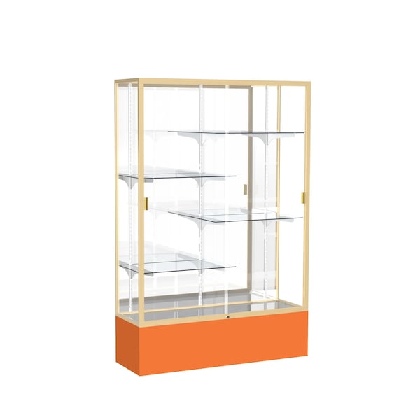 Spirit Floor Display Case 48x72x16, Mirror, Champange