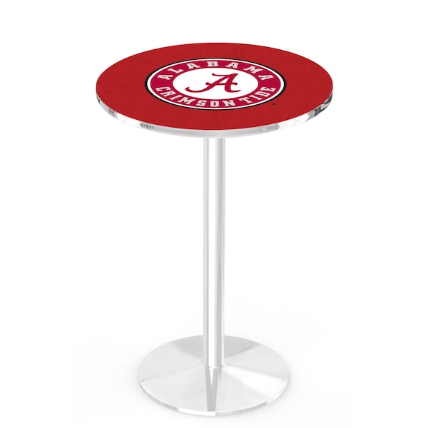 42" Chrome Alabama Pub Table, 36" dia. Top