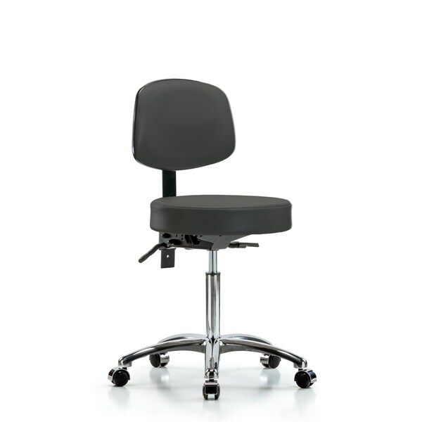 Ben Stool, Med, Vinyl, Bk, Cast, Gry