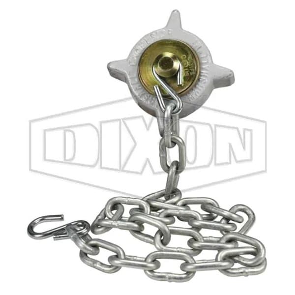 Hose Cap with Knob Plug, Ring and Chain, 2-1/4 in, Female ACME, Steel, Domestic