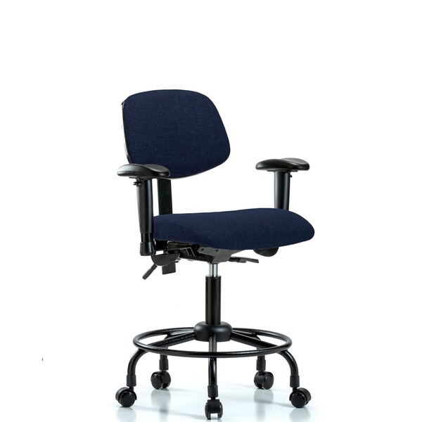 Desk Chair Desk Chair, Fabric, RT AA Casters, Nav, Adjustable Arms, 21" to 26" Height, Fabric
