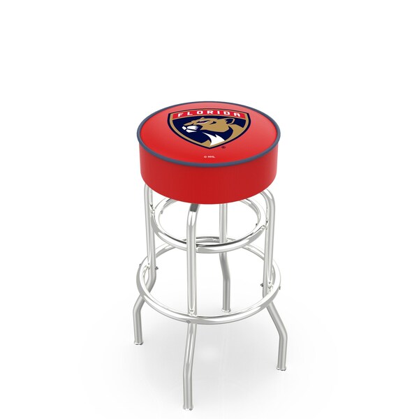 25" Florida Panthers Cushion Seat, 2-Ring Chrome Swivel Bar Stool