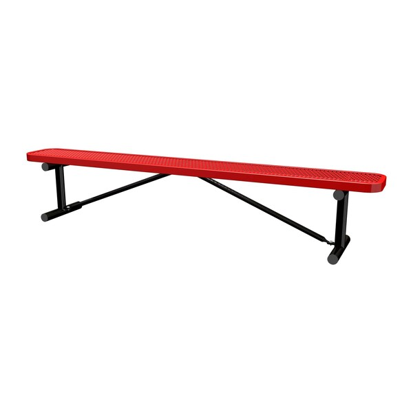 Portable, Bench w/o Back, 8ft., Red