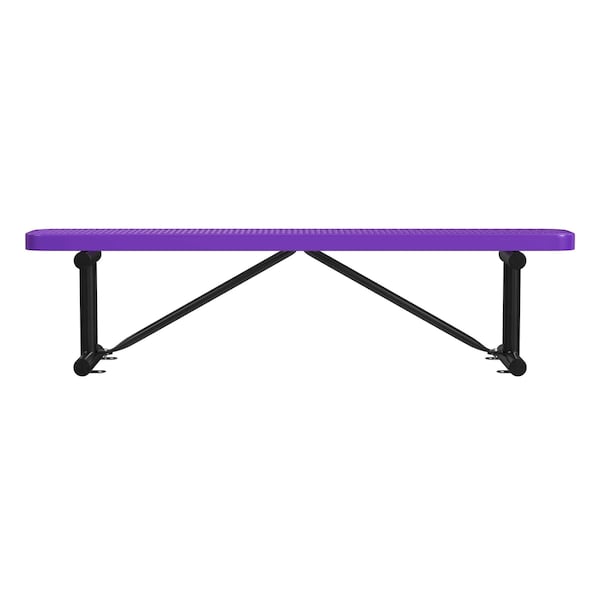 Bench w/o Back, Surface Mount, 6ft., Purple