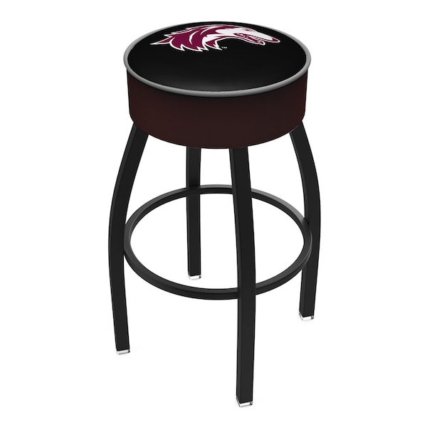 25" Southern Illinois Cushion Seat, Blk Wrinkle Base Swivel Bar Stool