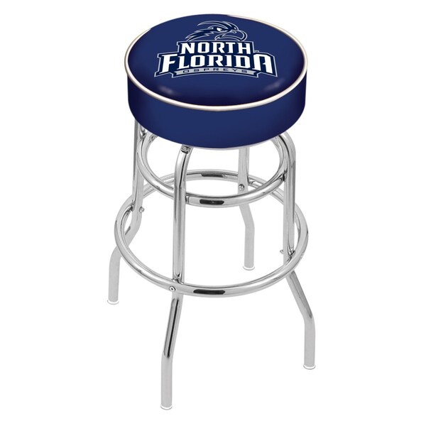 25" North Florida Cushion Seat, 2-Ring Chrome Swivel Bar Stool