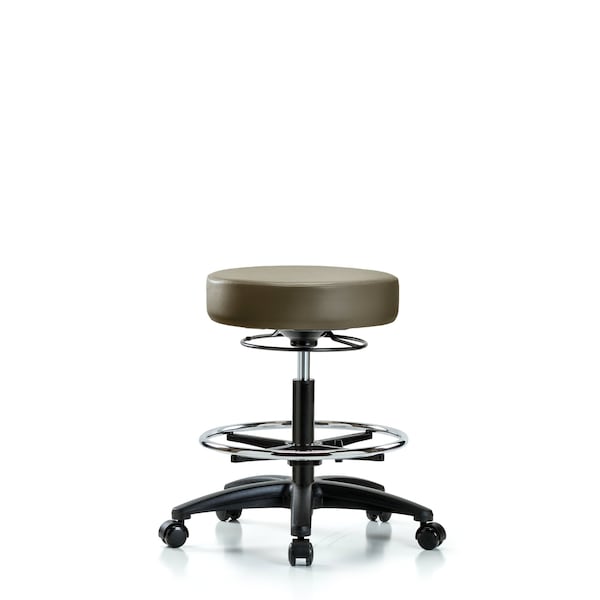 Vinyl Stool, Med Bench, Foot Ring, Casters, Royal