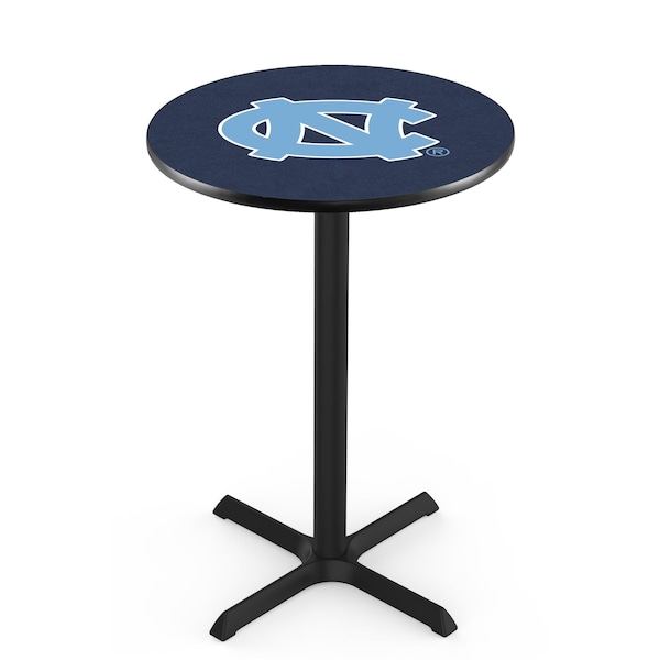 42" Blk Wrinkle North Carolina Pub Table, 36" dia. Top