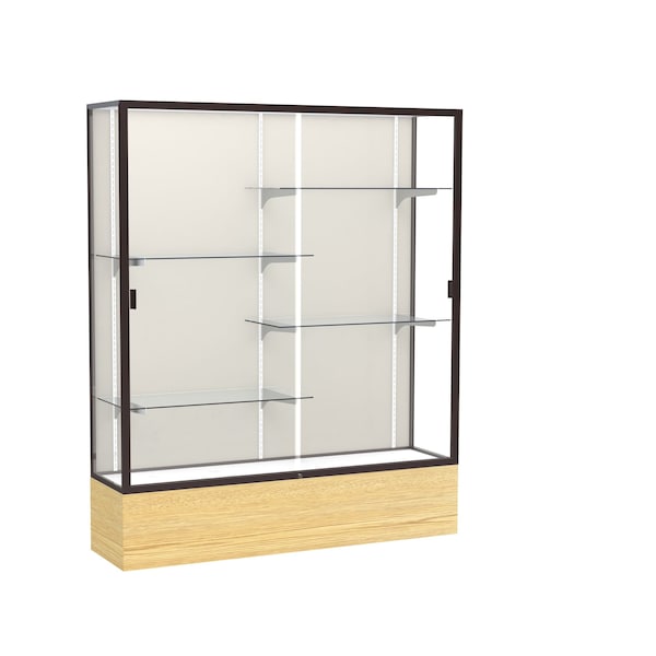 Floor Display Case 60x72x16, Plaque, Dark Bronze