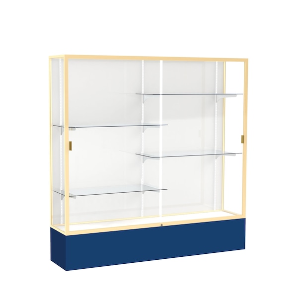 Spirit Floor Display Case 72x72x16, White, Champange