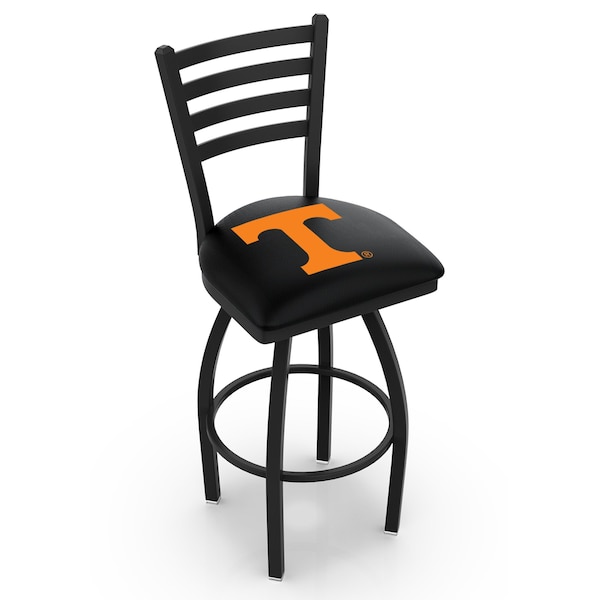 25" Blk Wrinkle Tennessee Swivel Bar Stool, Ladder Back