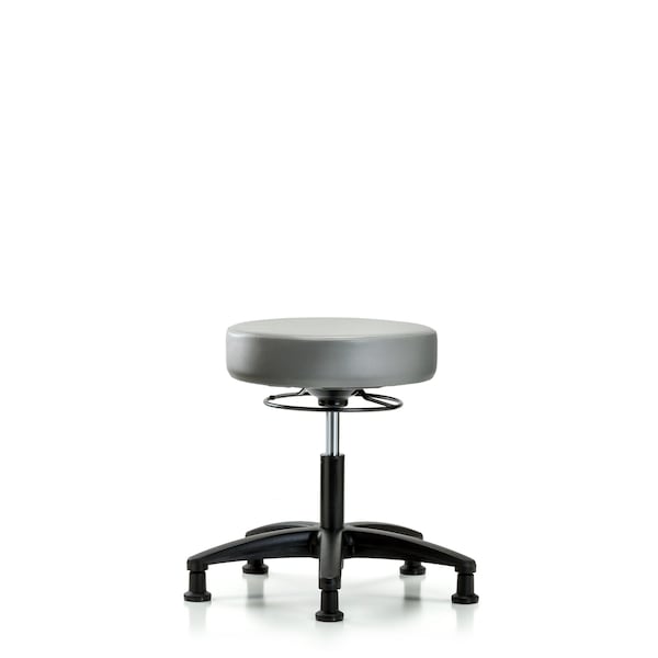 Vinyl Stool, Desk, Glides, Sterling