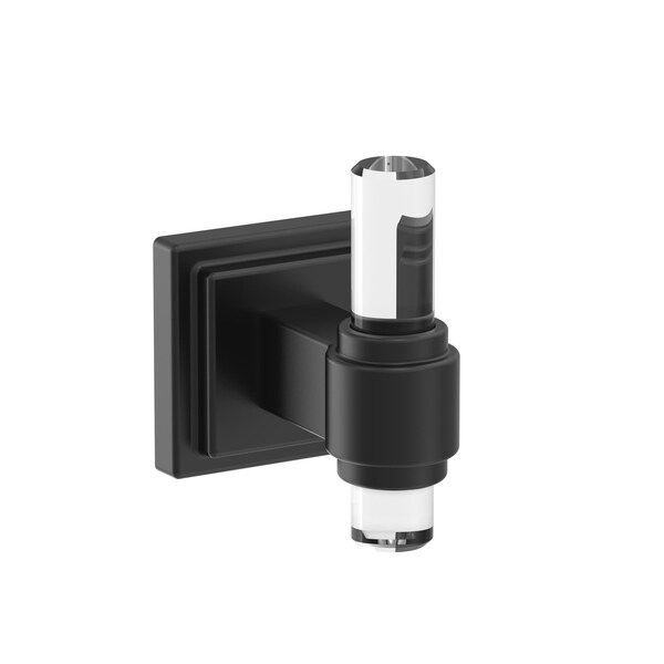 Glacio Clear/Matte Black Contemporary Single Robe Hook