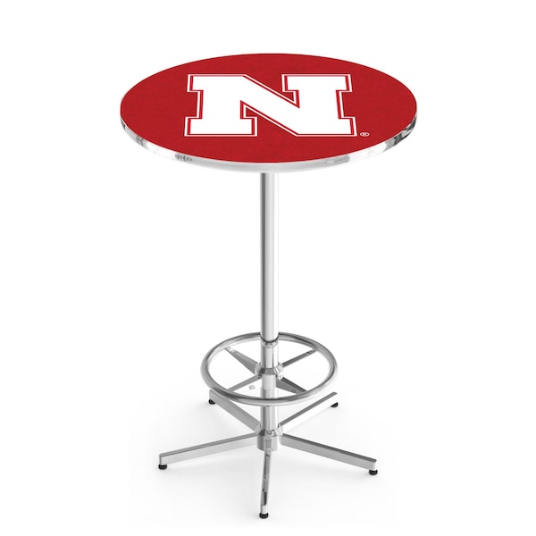 42" Chrome Nebraska Pub Table, 36" dia. Top