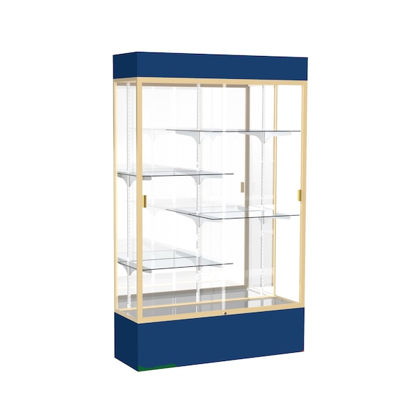 Lighted Floor Display Case 48x80x16, Mirror