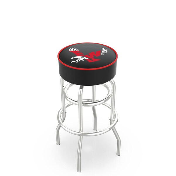 25" Eastern Washington Cushion Seat, 2-Ring Chrome Swivel Bar Stool