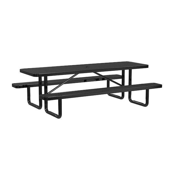 Rectangle Portable Picnic Table, Black, 8 ft L