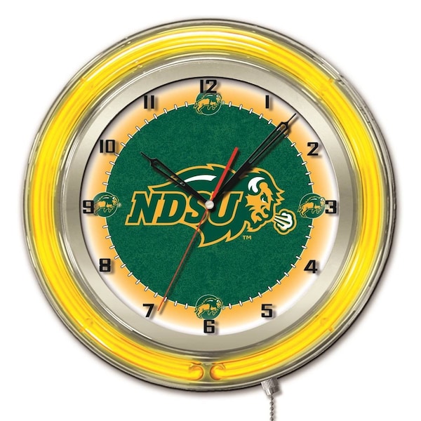 North Dakota State University Double Neon 19" Clock