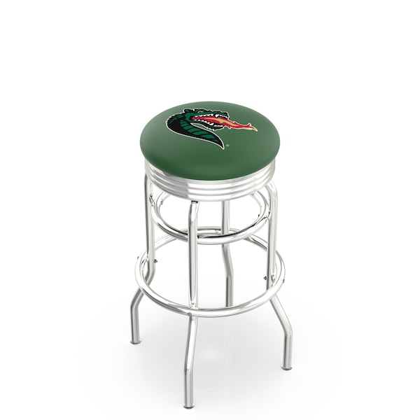 25" Chrome 2-Ring UAB Swivel Bar Stool, Accent Ring