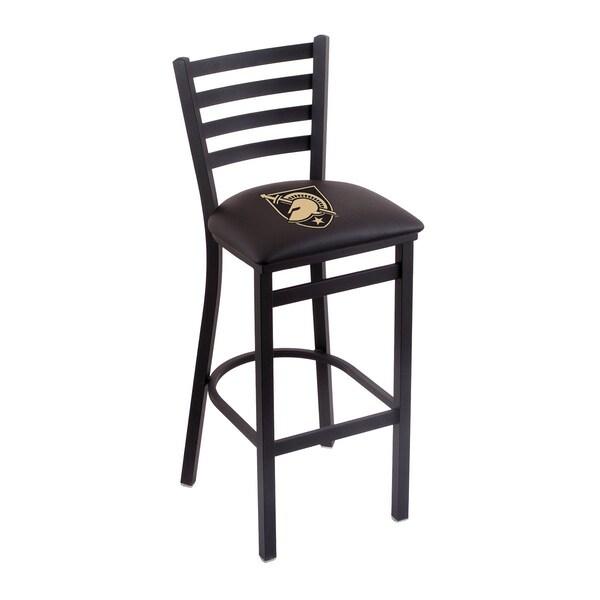 25" Blk Wrnkl US Military Acad ARMY Station Counter Stool, Ladder Back