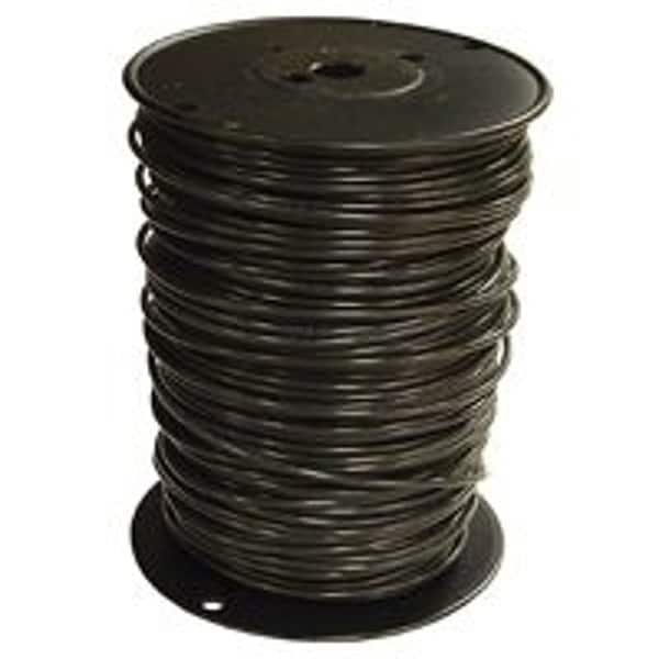 THHN Building Wire, Copper, 10 AWG, Black, Solid, 500 ft