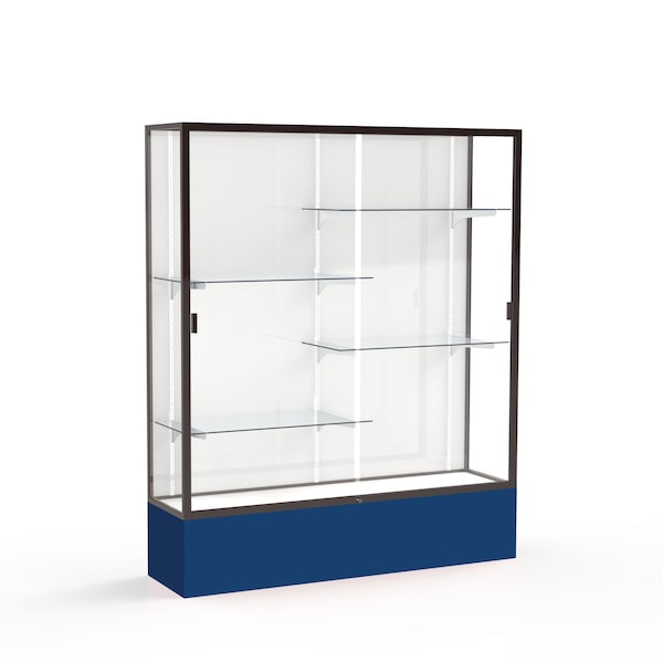 Spirit Floor Display Case 60x72x16, White, Bronze