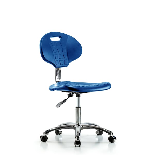 Erie Poly Clean Room Chair, Desk, Casters, Blue