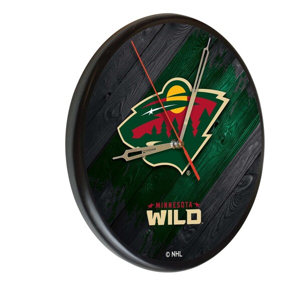Minnesota Wild 13" Solid Wood Clock