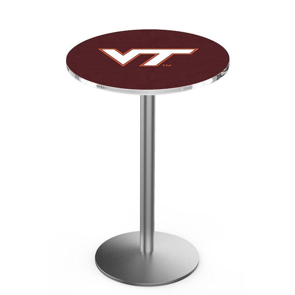 42" Stainless Steel Virginia Tech Pub Table, 36" dia. Top